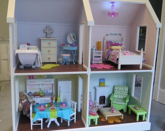 Doll House Plans for American Girl or 18 inch dolls - 4 Room - NOT ACTUAL HOUSE