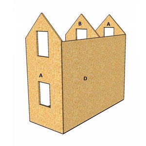 Doll House Plans for American Girl or 18 inch dolls 4 Room NOT ACTUAL HOUSE image 5