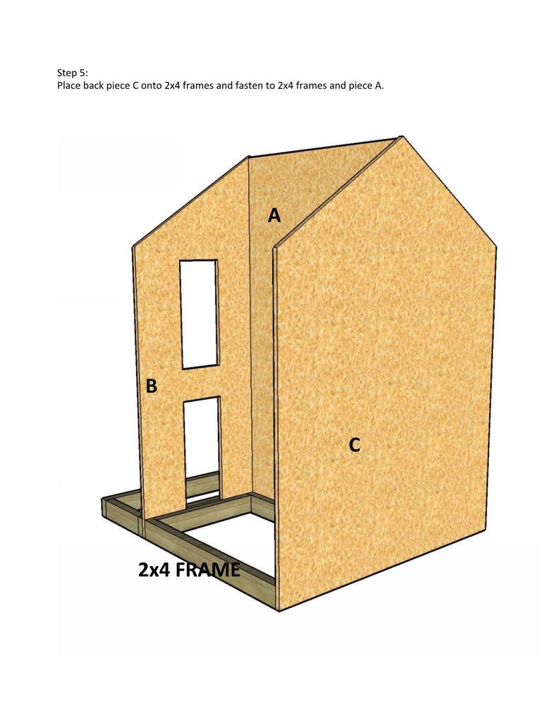 Doll House Plans for American Girl or 18 inch dolls 4 Room ...