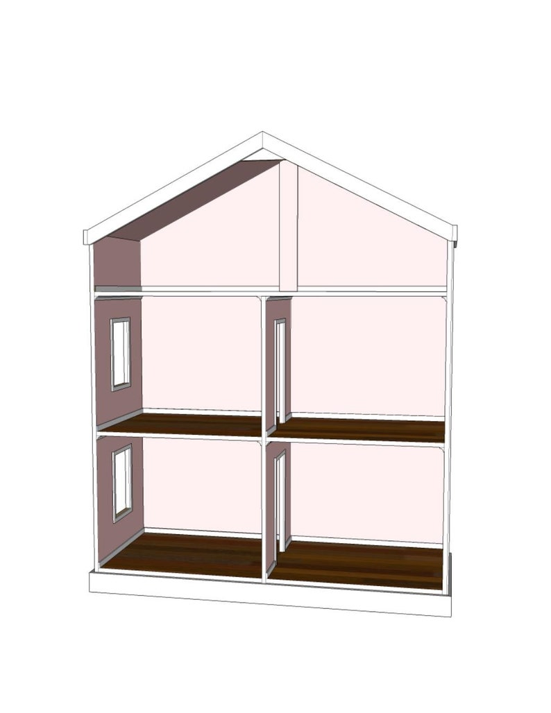 Doll House Plans For American Girl Or 18 Inch Dolls 5 Room Etsy