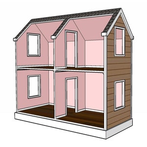 Doll House Plans for American Girl or 18 inch dolls 4 Room NOT ACTUAL HOUSE image 2