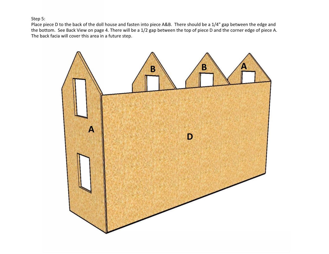 Doll House Plans for American Girl or 18 Inch Dolls 5 Room NOT ACTUAL HOUSE  