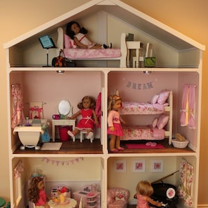 Doll House Plans for American Girl or 18 inch dolls 5 Room NOT ACTUAL HOUSE image 1
