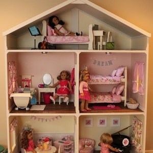 Doll House Plans for American Girl or 18 inch dolls 5 Room NOT ACTUAL HOUSE image 1