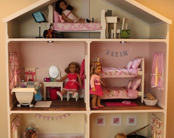 Doll House Plans for American Girl or 18 inch dolls - 5 Room  - NOT ACTUAL HOUSE