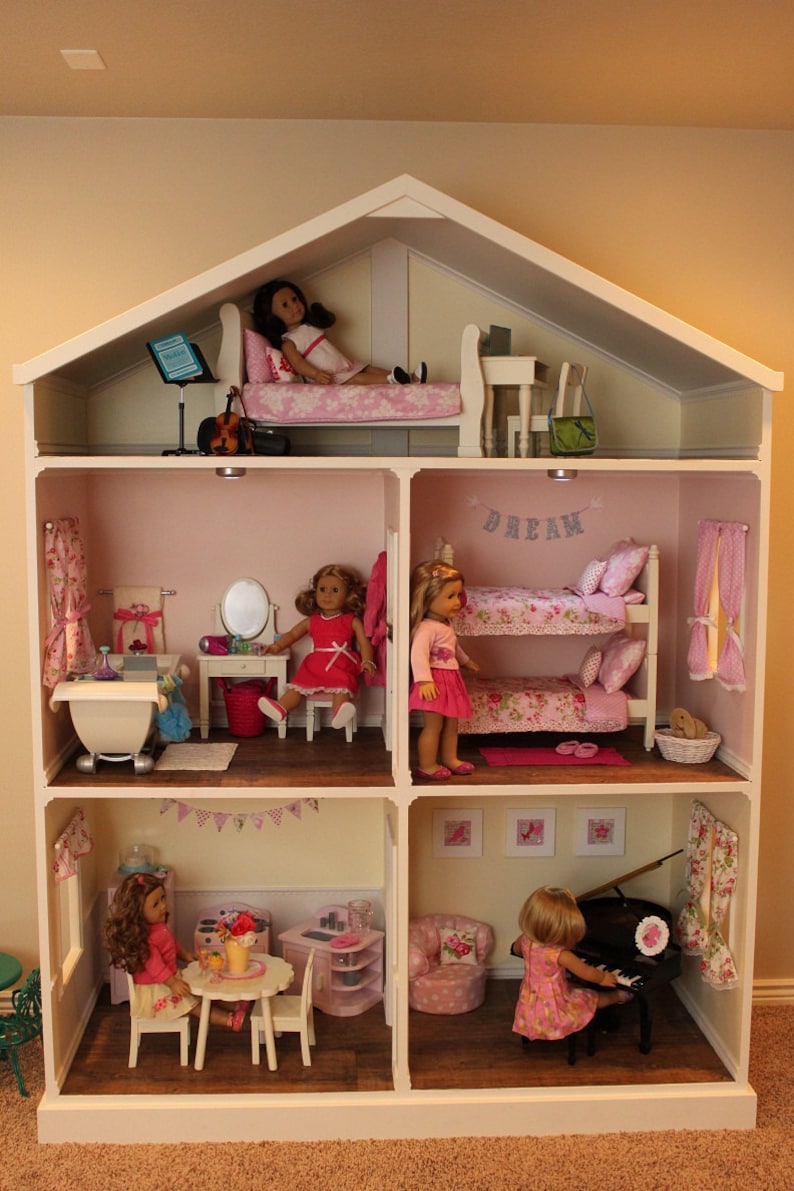 Doll House Plans for American Girl or 18 inch dolls 5 Room NOT ACTUAL HOUSE image 1