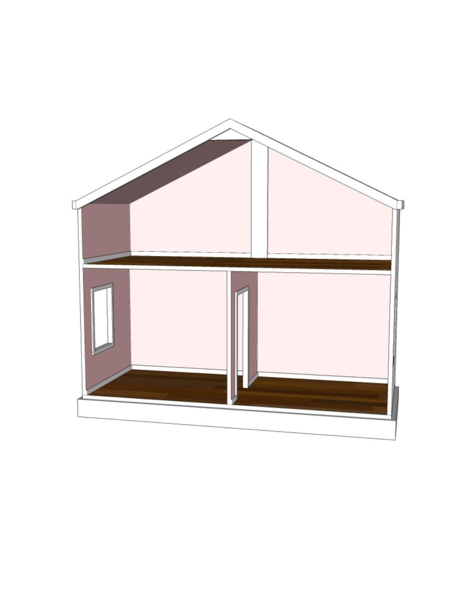 Doll House Plans for American Girl or 18 Inch Dolls 3 Room Etsy