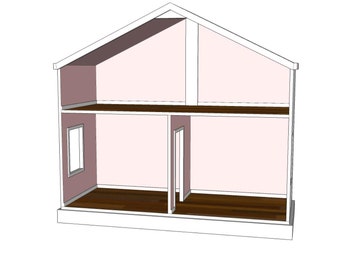 Planos de casas de bonecas para bonecas American Girl ou de 18 polegadas - opção de 3 quartos - CASA NÃO REAL