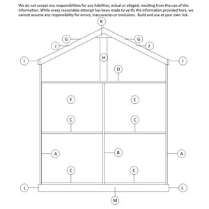 Doll House Plans for American Girl or 18 inch dolls 5 Room NOT ACTUAL HOUSE image 2