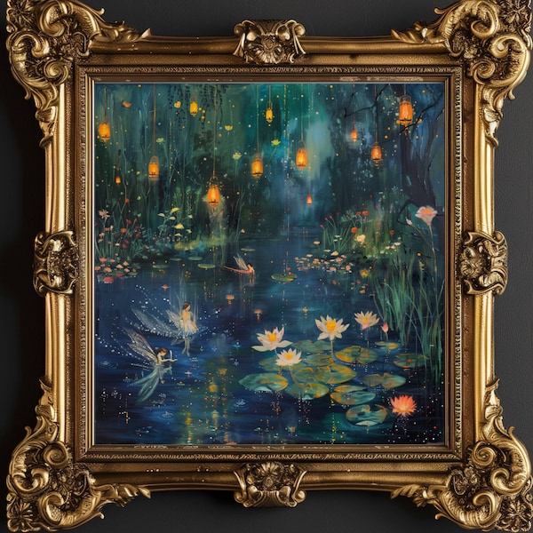 Water Fairy Print Unframed Whimsical Art Fantasy Home Decor Mystical Fairy Poster