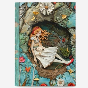Alice in Wonderland Fairy Tale Lined Journal Unique Hardcover Fantasy Dream Journal Whimsical Fantasy Notebook Gift For Fairytale Lovers