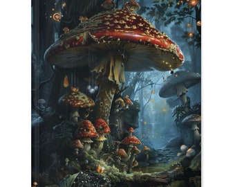 Enchanted Mushroom Hardcover Journal: Lined Mystical Woodland Fantasy Dark Academia Diary