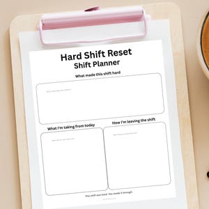 Hard Shift Reset Shift Planner | End of Shift Reflection & Mental Release Printable PDF
