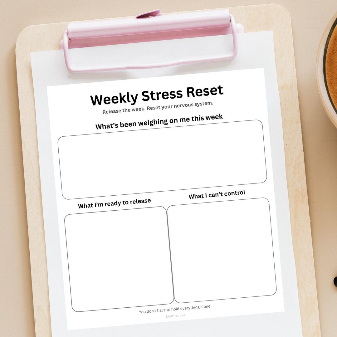 Stress Reset Routine Weekly Stress Reset Shift Planner – Release Work Stress & Mentally ...