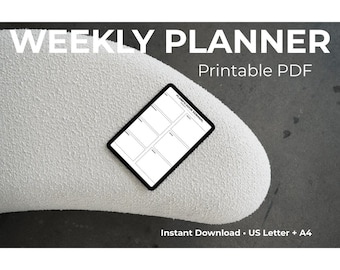 Minimalist Weekly Planner Printable PDF | Weekly Schedule Planner | US Letter & A4 | Instant Download