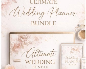 Ultimate Wedding Planner Bundle Printable PDF | Wedding Checklist | Budget | Timeline | Guest List | US Letter A4 | Instant Download