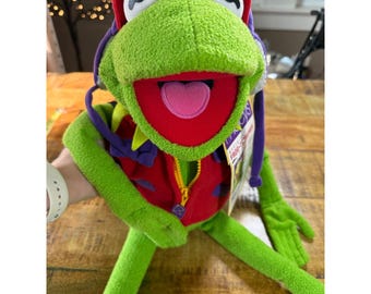 Vintage Macy's Kermit the Frog Frog-Tographer Plush Muppets Jim Henson NWT