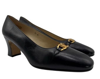 ETIENNE AIGNER Montecarlo Leather Slip On Loafer Shoes Women 8.5N Spain Black