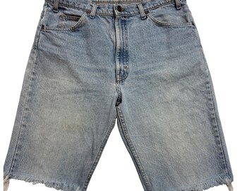Vintage Levis 517 Orange Tab herendenimshort met lichte wassing, maat 36, VS