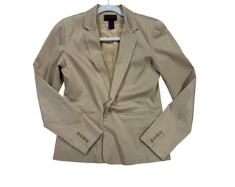 Ralph Lauren Vtg Blazer Damska Kurtka Bawełniana S Ex Vintage z Jednym Guzikiem