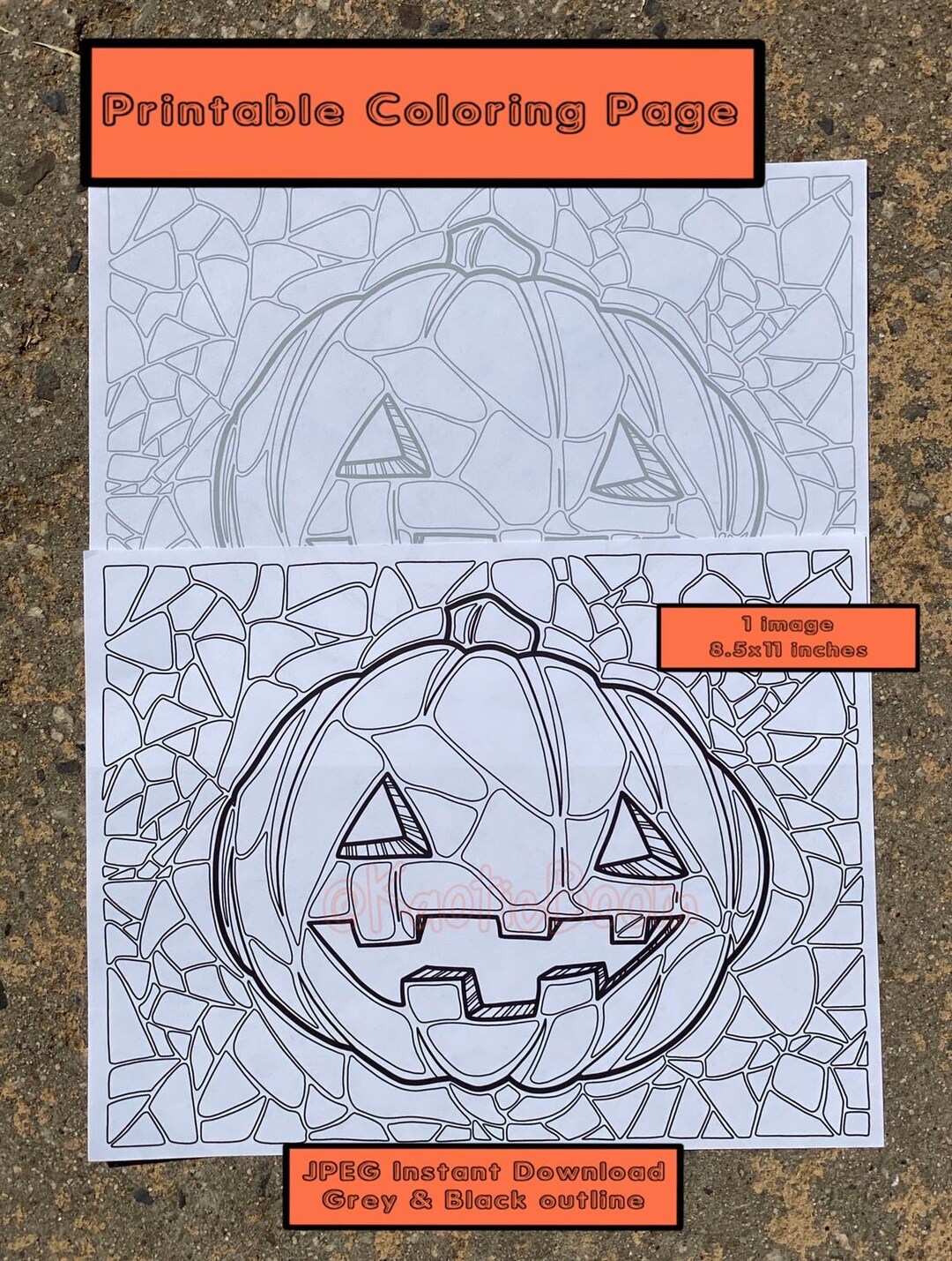 Cute Happy Pumpkin Coloring Page for Adults and Kids Etsy
