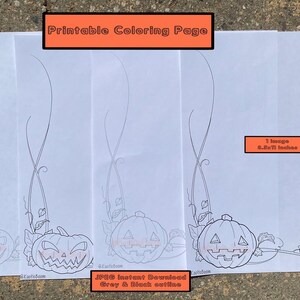Cute and Scary Jack o Lantern Corner Detail Pumpkin Coloring Page for Adults and Kids