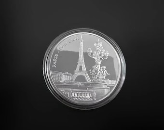 Paris Eiffeltornets minnesmyntsamling – Resesouvenir (ej valuta, dekorativ) 5-pack