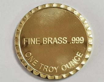 1 oz mässingsmynt för lasergravering – anpassningsbar metallskiva (10-pack)
