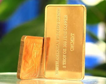 1 oz .999 fin kopparrävtacka – dekorativ samlarbar metall i bullionstil