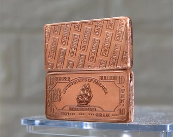 10 grams .999 fin kopparskeppsbar – Anpassat souvenirmynt, dekorativt samlarobjekt – 5-pack