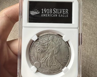 Frihetsgudinna i vintagestil – Dekorativ samlarmedalj i silverfärg