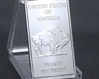 Buffalo Liberty 1 oz försilvrad replikabar – Dekorativ samlarpresent, souvenir, 9-pack