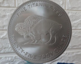 Massiv 25 oz .999 fin titanrunda – industriellt tacka, present till pojkvän