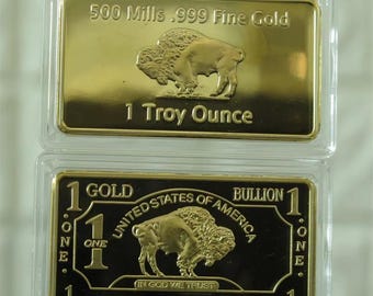 Buffalo Style 1 oz 500 Mills Förgylld Tacka – Nyhet Samlarobjekt med Etui - FAKE GULD