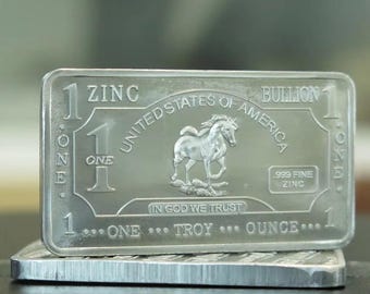 1 oz .999 zinkhästtacka – Dekorativ samlarbar i metall