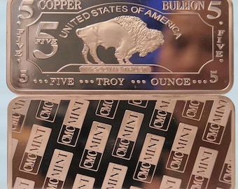 5 oz .999 fin kopparbuffeltackor – amerikansk bisongot