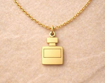 Perfume Bottle Necklace – 925 Sterling Silver Perfume Pendant, Beauty Lover Jewelry Gift for Women