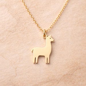Lama Halskette - Süßer Tier Anhänger, Minimal Alpaka Schmuck, 925 Sterling Silber Lama Anhänger, Geschenk für Tierliebhaber