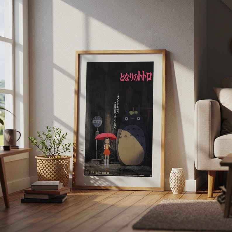My Neighbor Totoro (1988), poster Studio Ghibli Ukiyo-e, anime-kunstprints, vintage retrofilmafdruk afbeelding 4