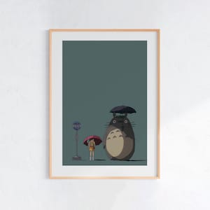 My Neighbor Totoro (1988), Studio Ghibli Ukiyo-e Poster, Anime Art Prints, Vintage Retro Movie Print image 1