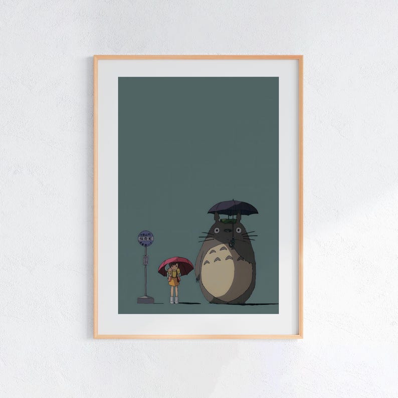 My Neighbor Totoro (1988), Studio Ghibli Ukiyo-e Poster, Anime Art Prints, Vintage Retro Movie Print image 1