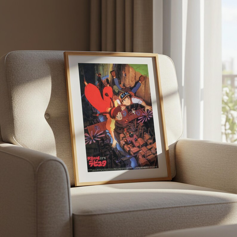 Castle in the Sky (1986), Studio Ghibli Ukiyo-e Poster, Anime Art Prints, Vintage Retro Movie Print image 6