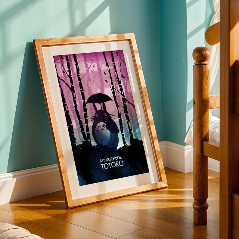 My Neighbor Totoro (1988), Studio Ghibli Ukiyo-e Poster, Anime Art Prints, Vintage Retro Movie Print image 2
