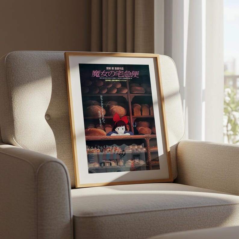 Kiki’s Delivery Service (1989), Studio Ghibli Ukiyo-e Poster, Anime Art Prints, Vintage Retro Movie Print image 6