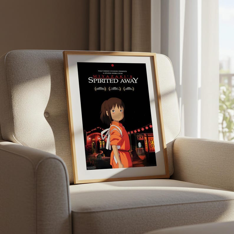 Spirited Away (2001), Studio Ghibli Ukiyo-e Poster, Anime Art Prints, Vintage Retro Movie Print image 6