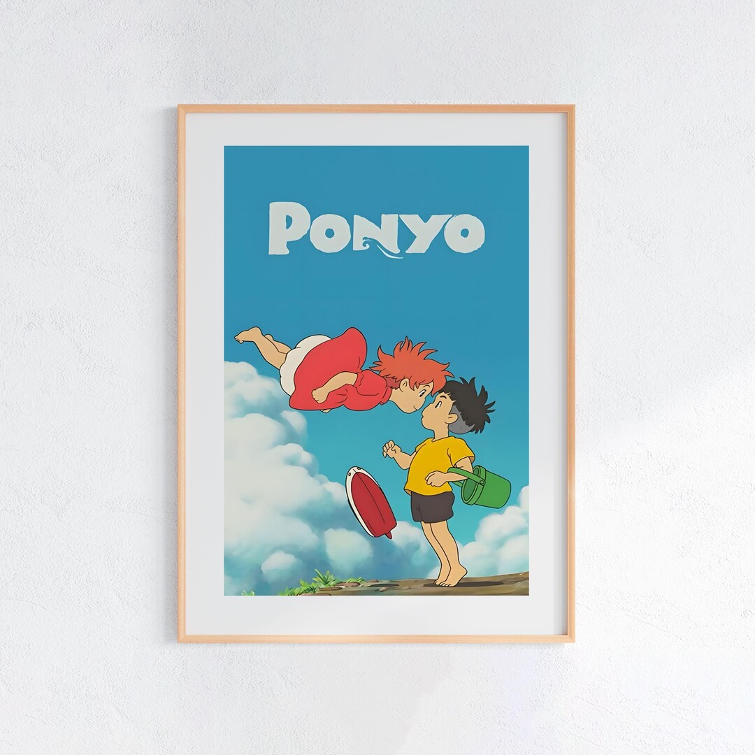 Ponyo (2008), Studio Ghibli Ukiyo-e Poster, Anime Art Prints, Vintage ...