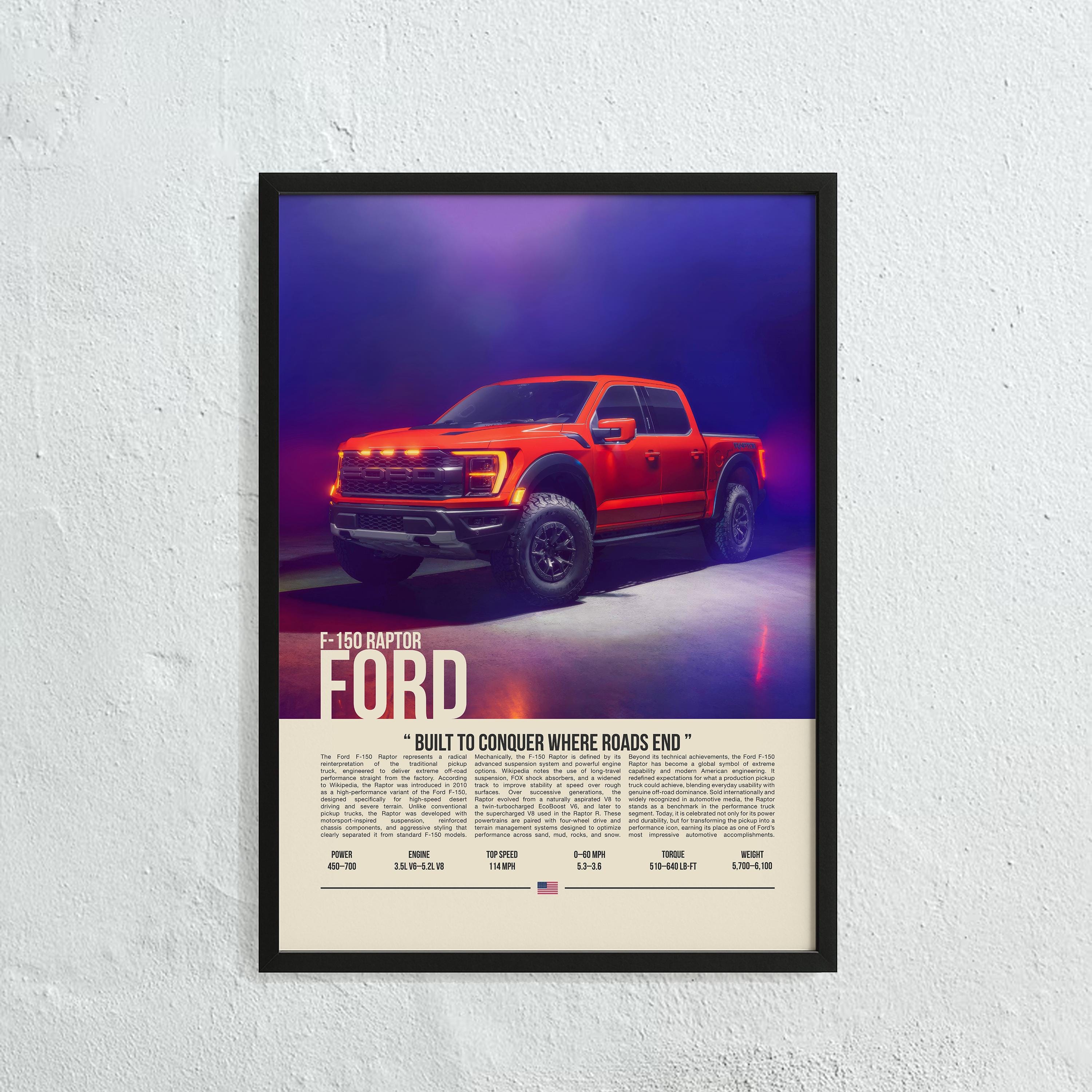Raptor R Poster Ford F-150 Raptor Poster | Sports Car Wall Art | Modern Car Print ...