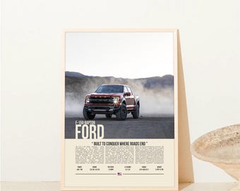 Ford F-150 Raptor Poster | Sports Car Wall Art | Modern Car Print ...