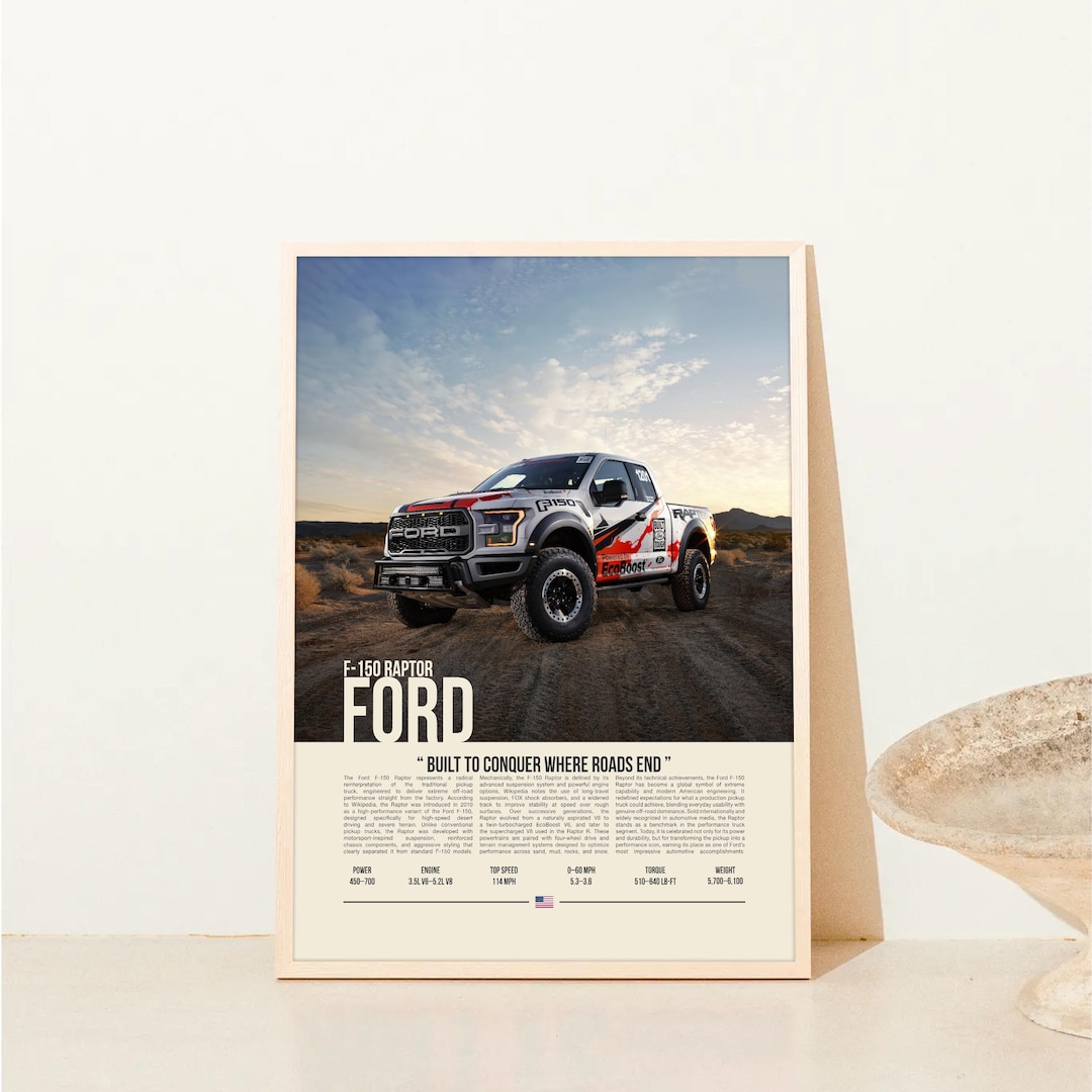 Raptor R Poster Ford F-150 Raptor Poster | Sports Car Wall Art | Modern Car Print ...