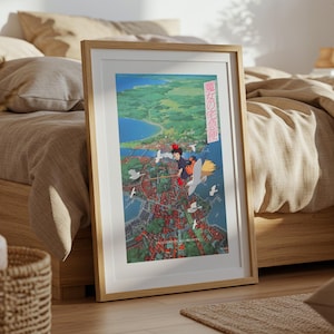 Kiki’s Lieferservice (1989), Studio Ghibli Ukiyo-e Poster, Anime Art Prints, Vintage Retro Film Druck Bild 5
